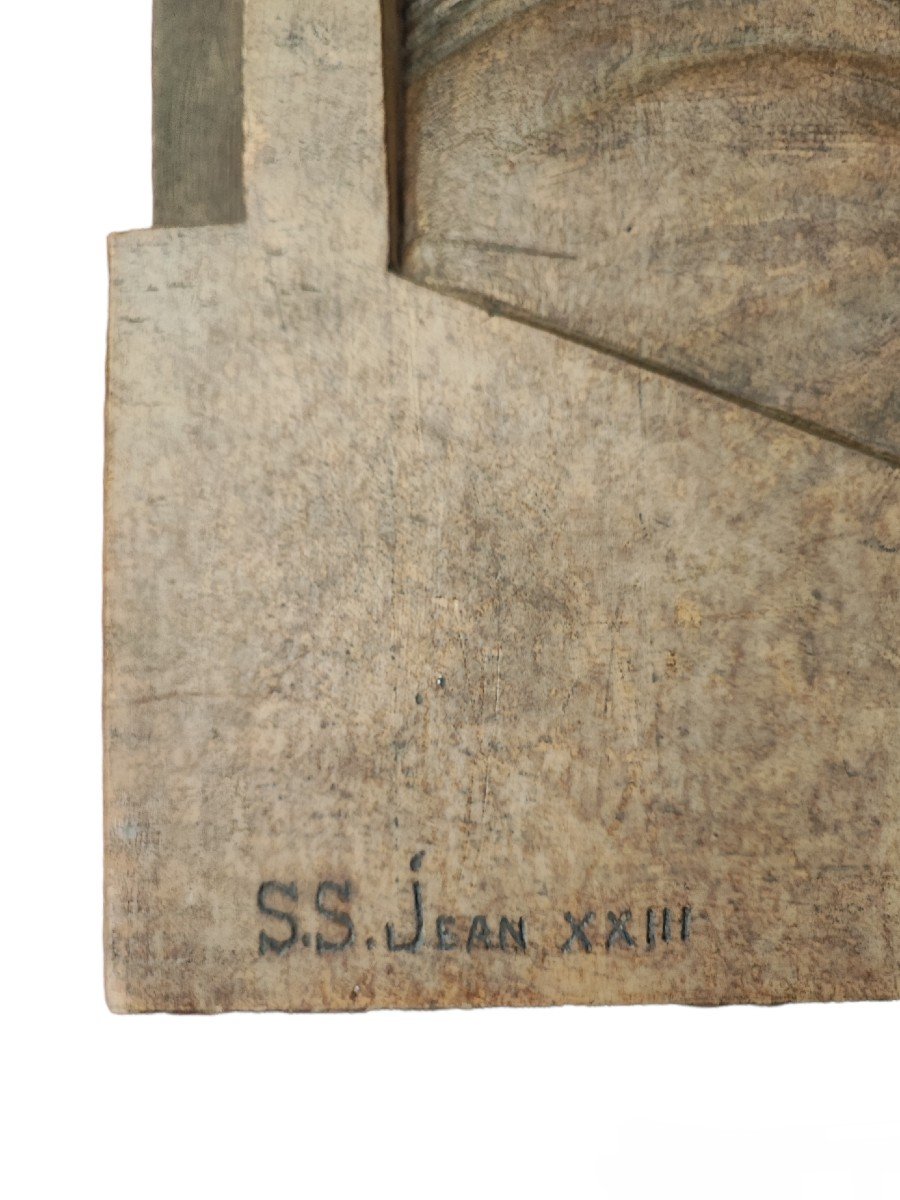 Sculpture Bas Relief Pope John XXIi-photo-2