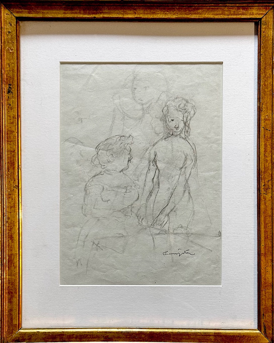 Léonard FOUJITA - Dessin original signé - Études de femmes. -photo-2