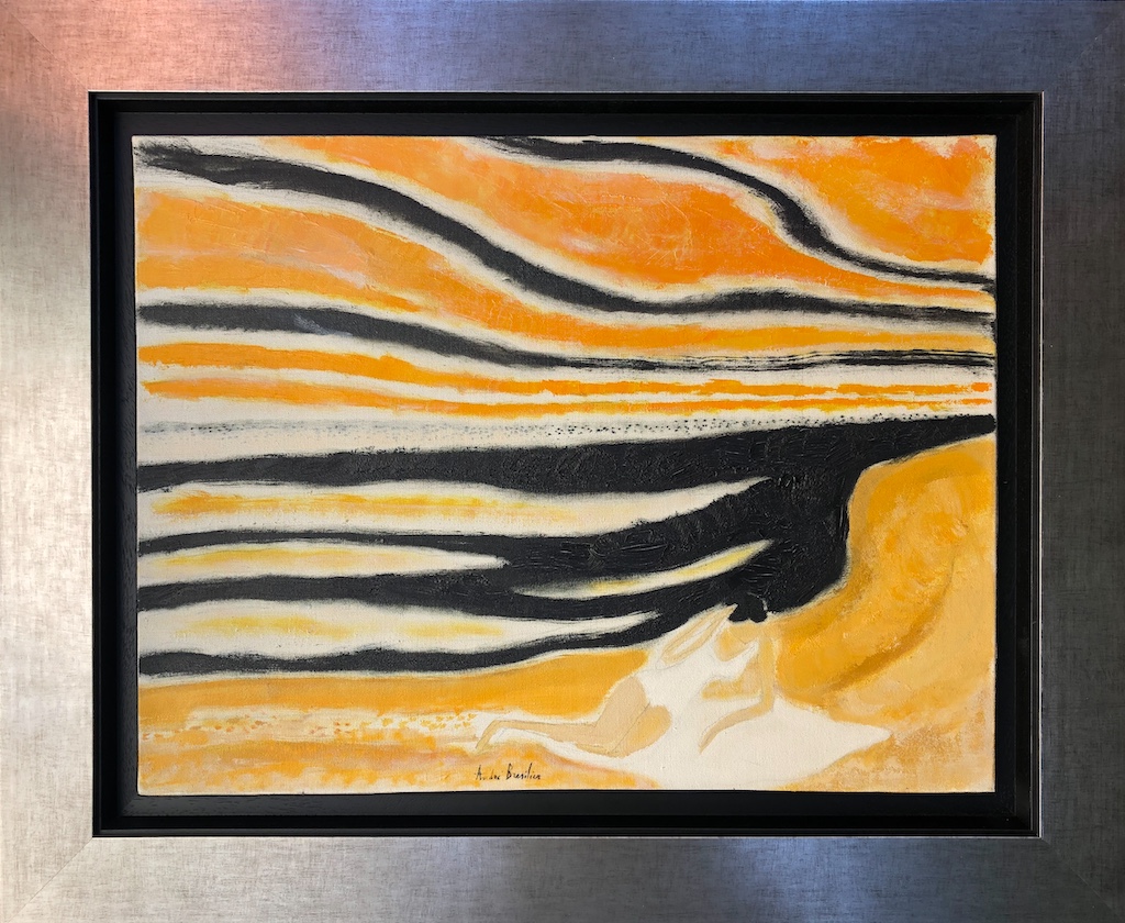 André Brasilier - Original Signed Work. "evening On Oléron" - Oil On Canvas