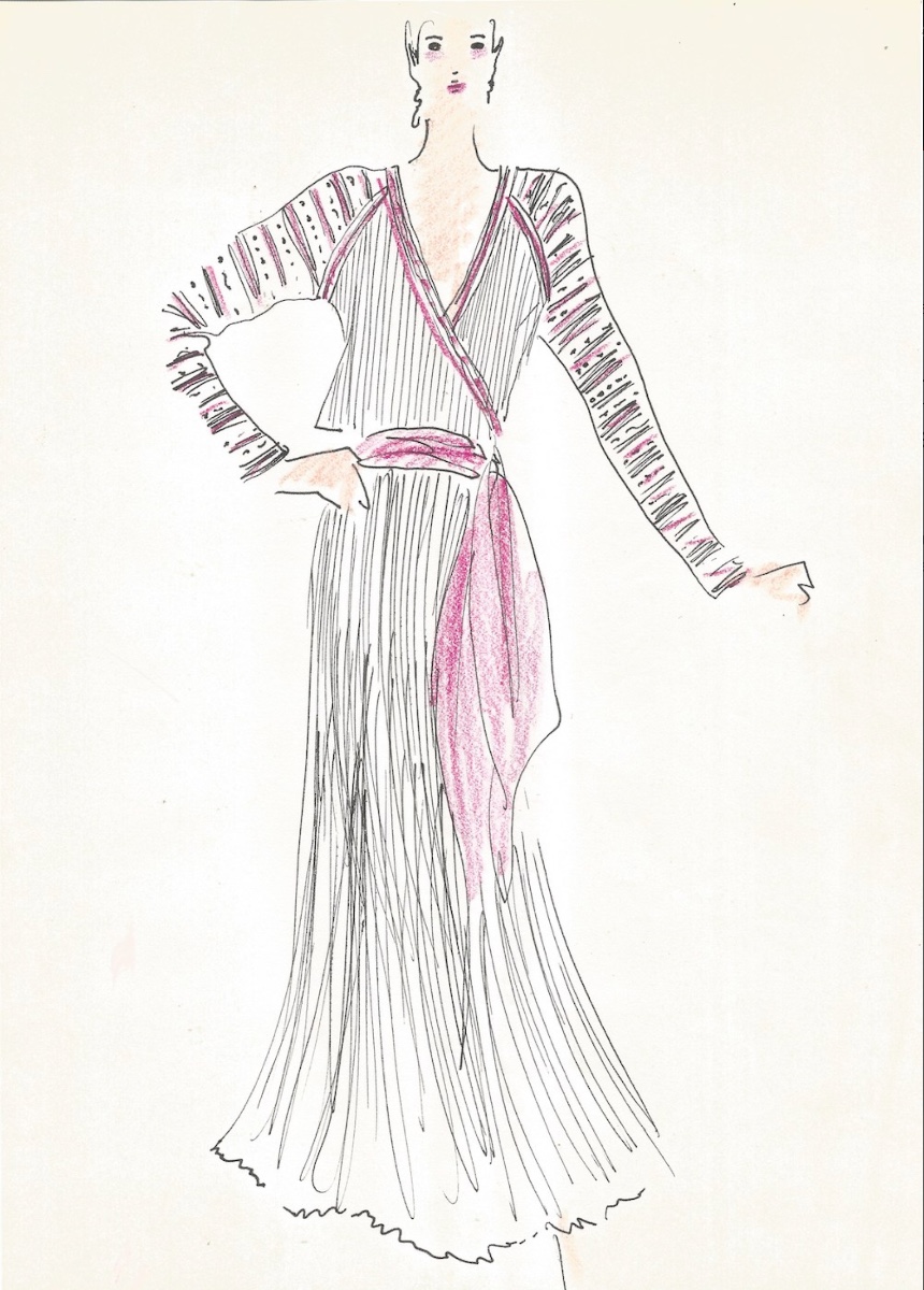 Karl Lagerfeld - Original Drawing. Felt-tip Pen And Pencil On Paper