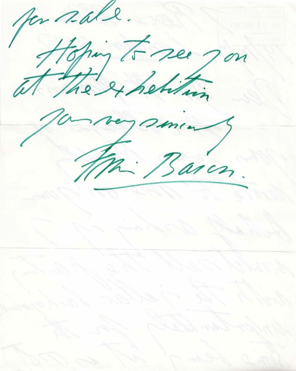 Francis Bacon - Autograph Letter Signed To Werner Haftmann.-photo-2