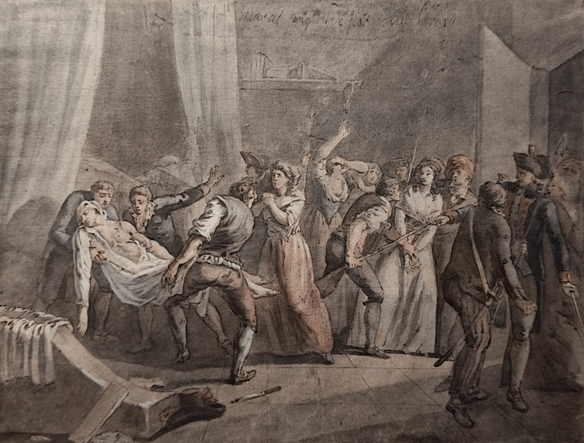 Brion De La Tour - Original Drawing. "the Arrest Of Charlotte Corday, The Assassination Of Marat"