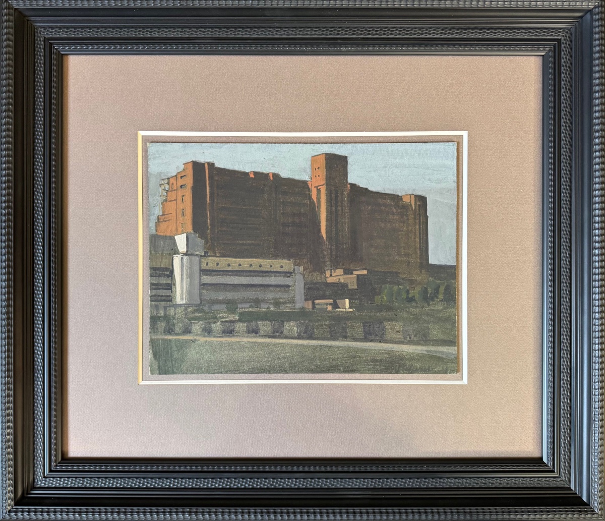 Jean-Baptiste SÉCHERET.  Œuvre originale signée. "Architecture urbaine"-photo-2