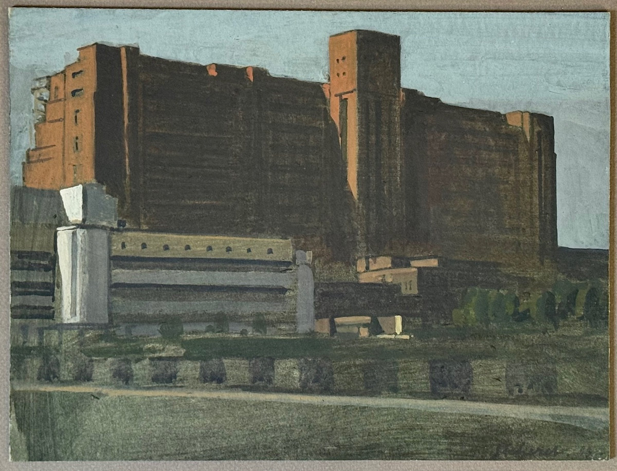 Jean-Baptiste SÉCHERET.  Œuvre originale signée. "Architecture urbaine"