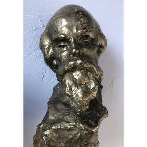 Bronze de Paul VERLAINE, en buste, par Gaston Desprez. Numéroté. 
