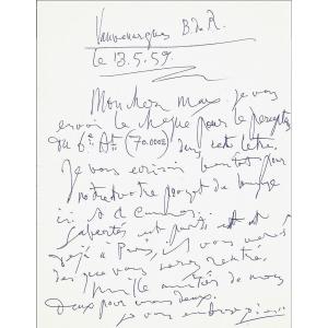Pablo PICASSO - Lettre autographe signée à Max Pellequer.