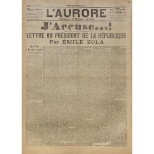 [AFFAIRE DREYFUS] - Émile ZOLA "J’Accuse… !" Edition originale de L’Aurore du 13 janvier 1898.