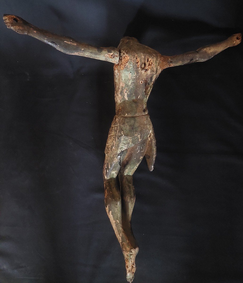 Christ en croix bois France XVe Siècle-photo-3