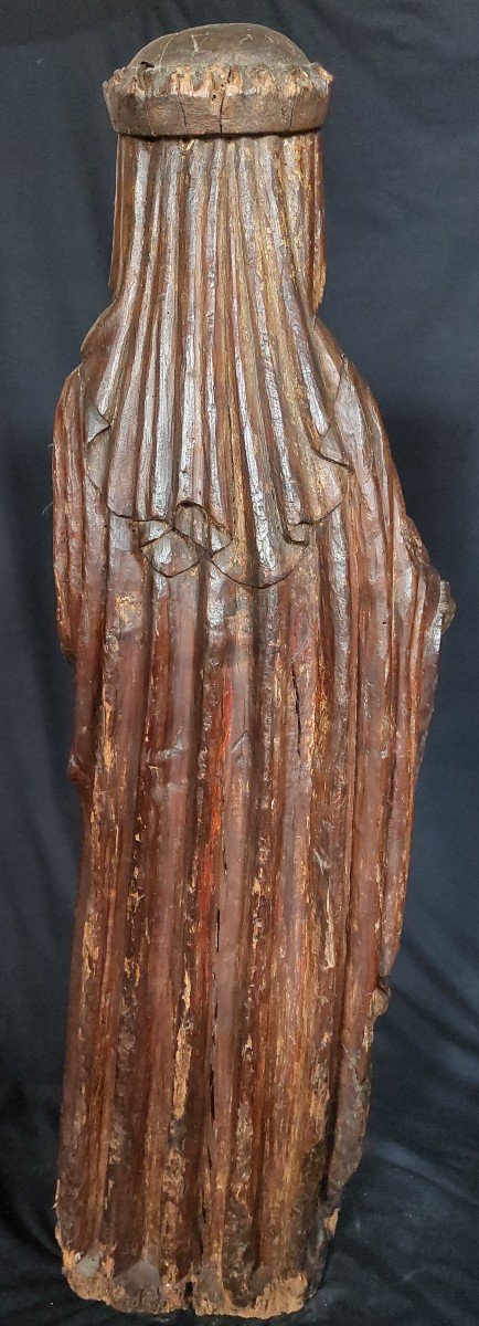 Statue De Sainte Catherine d'Alexandrie Fin XVIIe Siècle Espagne (catalogne)-photo-3