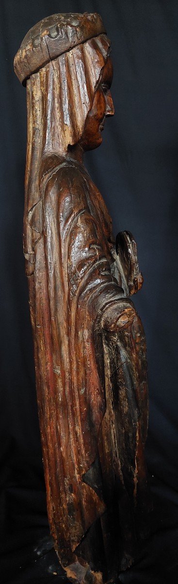 Statue De Sainte Catherine d'Alexandrie Fin XVIIe Siècle Espagne (catalogne)-photo-5