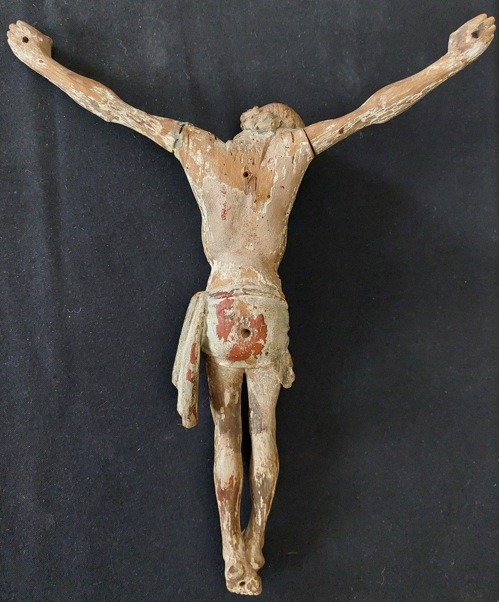 Christ en croix. en bois polychrome. Flandres ou Allemagne vers 1500.-photo-5
