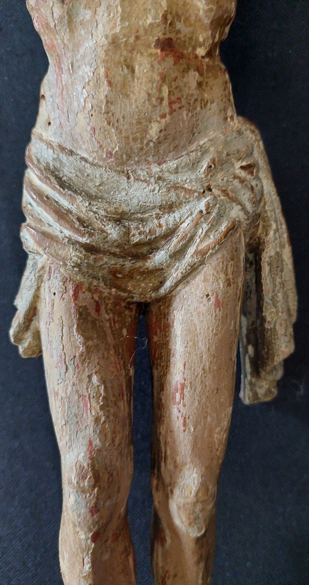 Christ en croix. en bois polychrome. Flandres ou Allemagne vers 1500.-photo-7