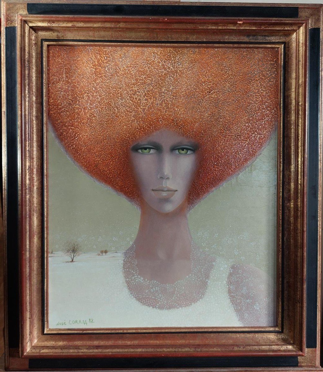 José Correa Allégorie De l'Hiver. Portrait De Jeune Femme Rousse Sur Fond De Campagne Enneigée-photo-7