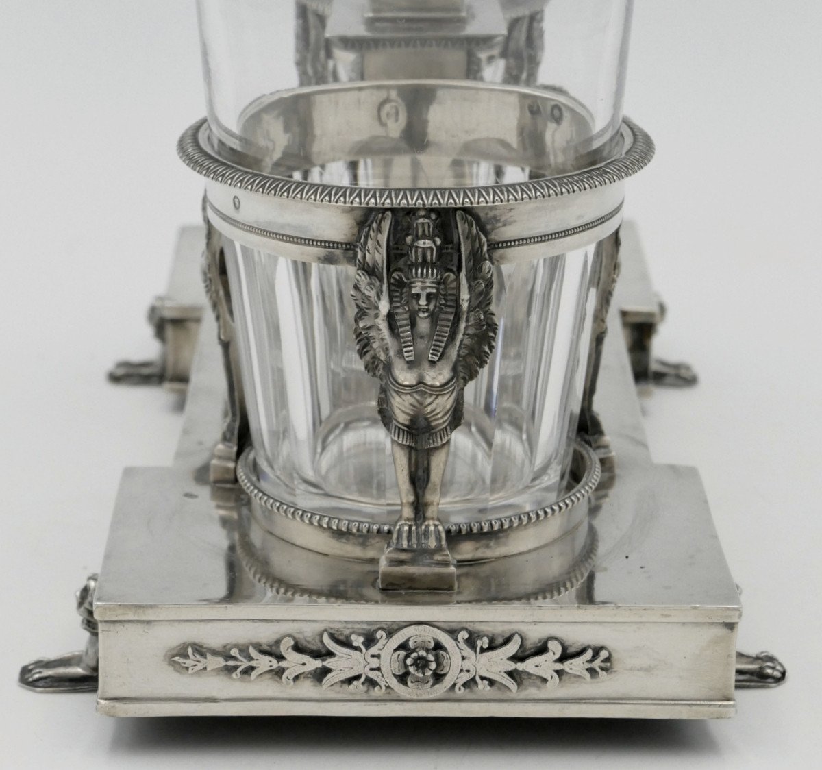  Huilier Vinaigrier &eacute;poque Empire En Argent Massif, Poin&ccedil;on Coq (1798 -1809).-photo-4