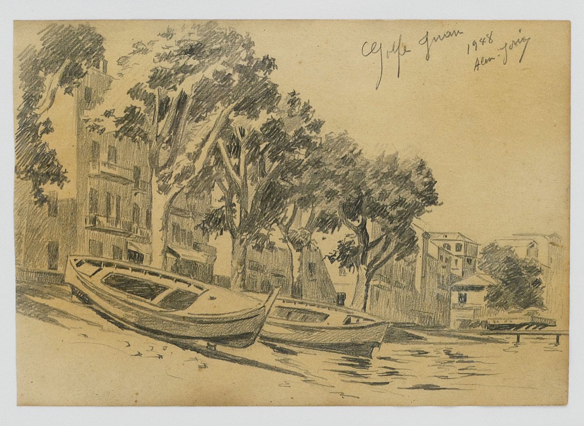 “view Of Golfe Juan, 1948”, Graphite Drawing, Alex Jorio.