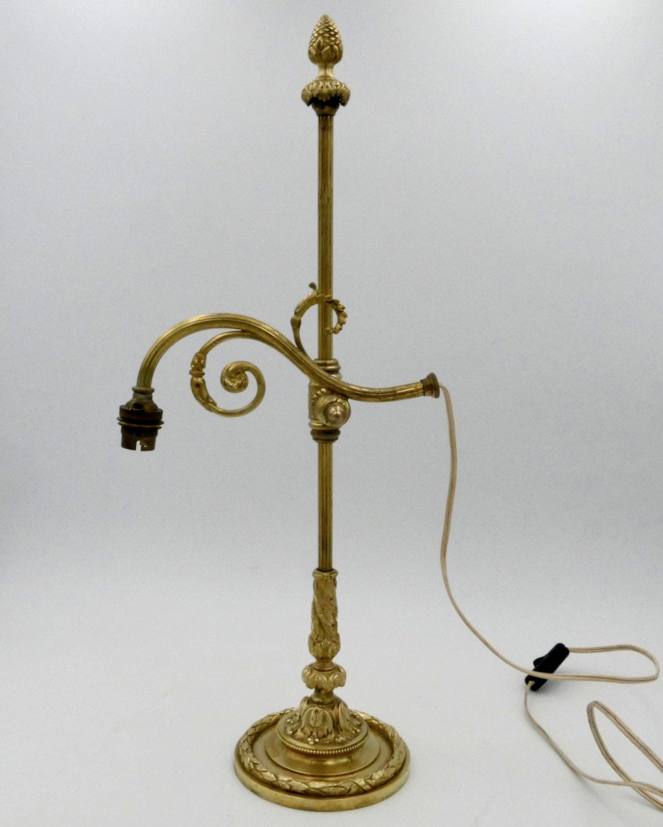 Gilt Bronze Lamp, Napoleon III, Second Half Of The 19th Century.-photo-1