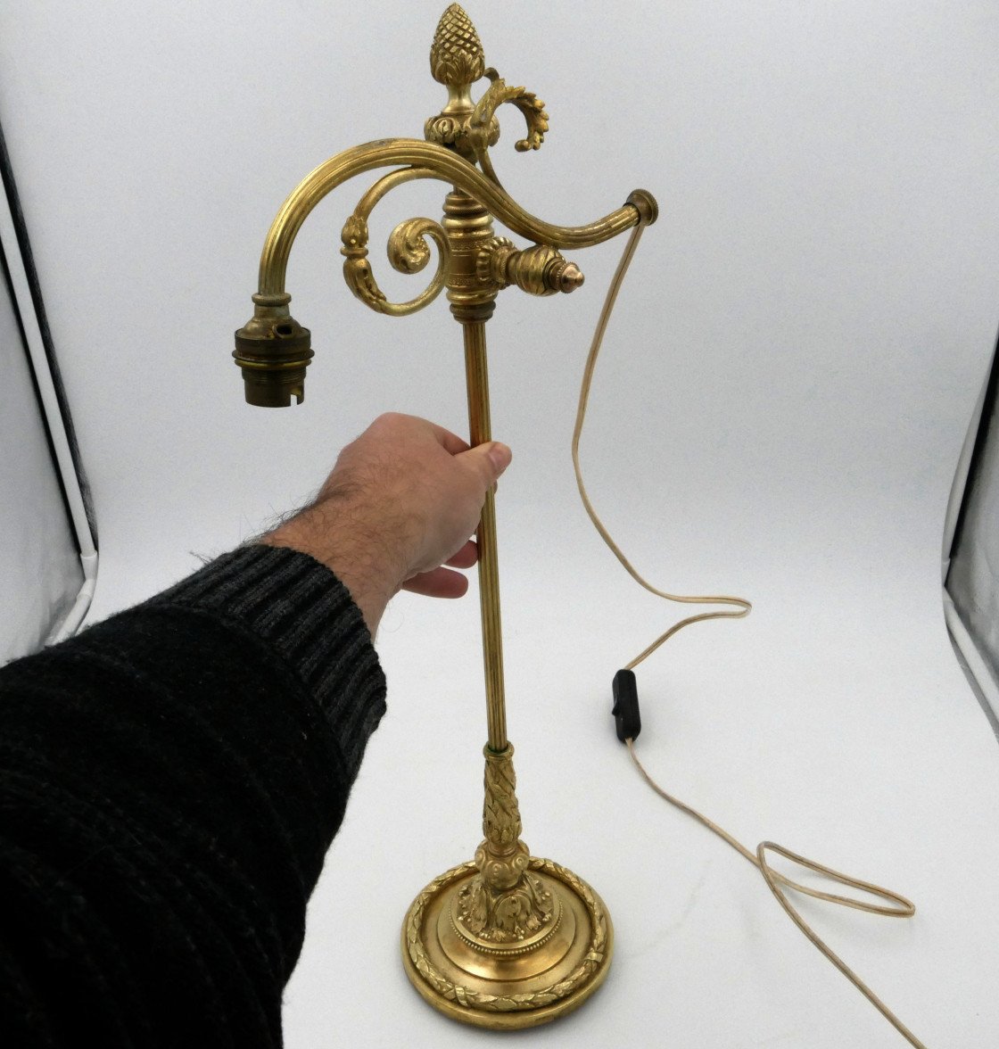 Lampe En Bronze Doré, Napoléon III, Seconde Moitié Du XIXe Siècle.-photo-6