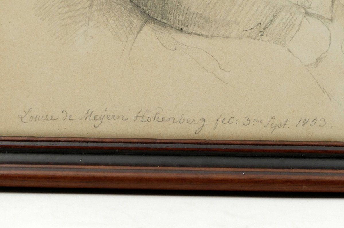 Louise De Meyern Hohenberg, Portrait d'Homme Au Graphite, 1853.-photo-2