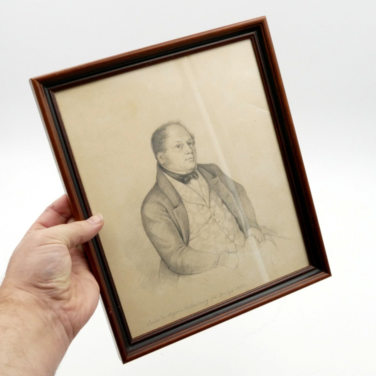 Louise De Meyern Hohenberg, Portrait d'Homme Au Graphite, 1853.-photo-4