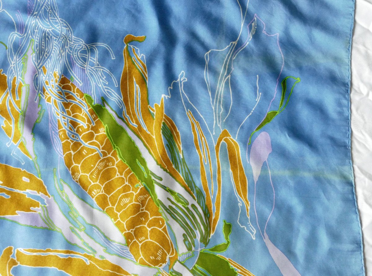 Foulard Carré Christian Dior, épis De Maïs, Pochette d'Origine.-photo-4