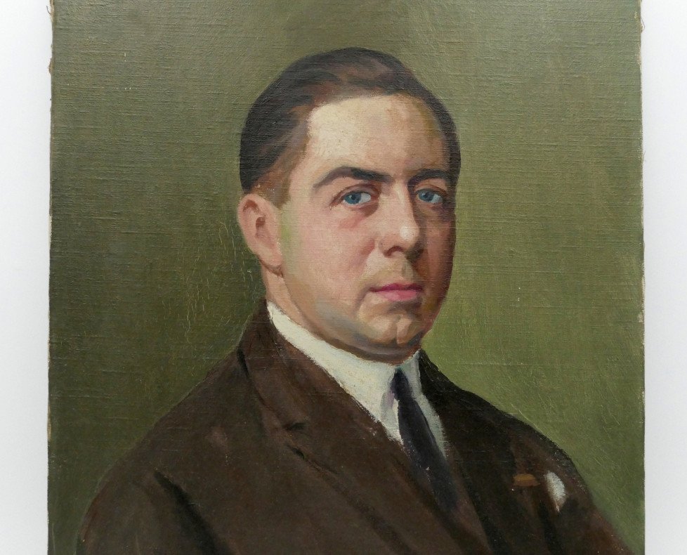 Max Wulfart (1876-1955) Portrait Of A Man, Oil On Canvas, 1940 / 1950.-photo-2