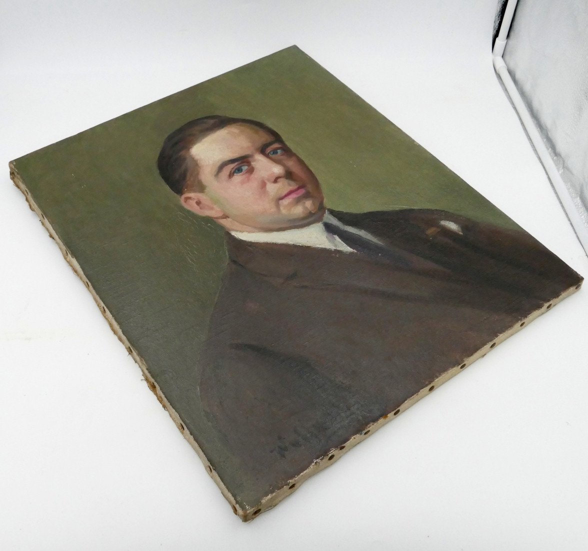 Max Wulfart (1876-1955) Portrait Of A Man, Oil On Canvas, 1940 / 1950.-photo-3