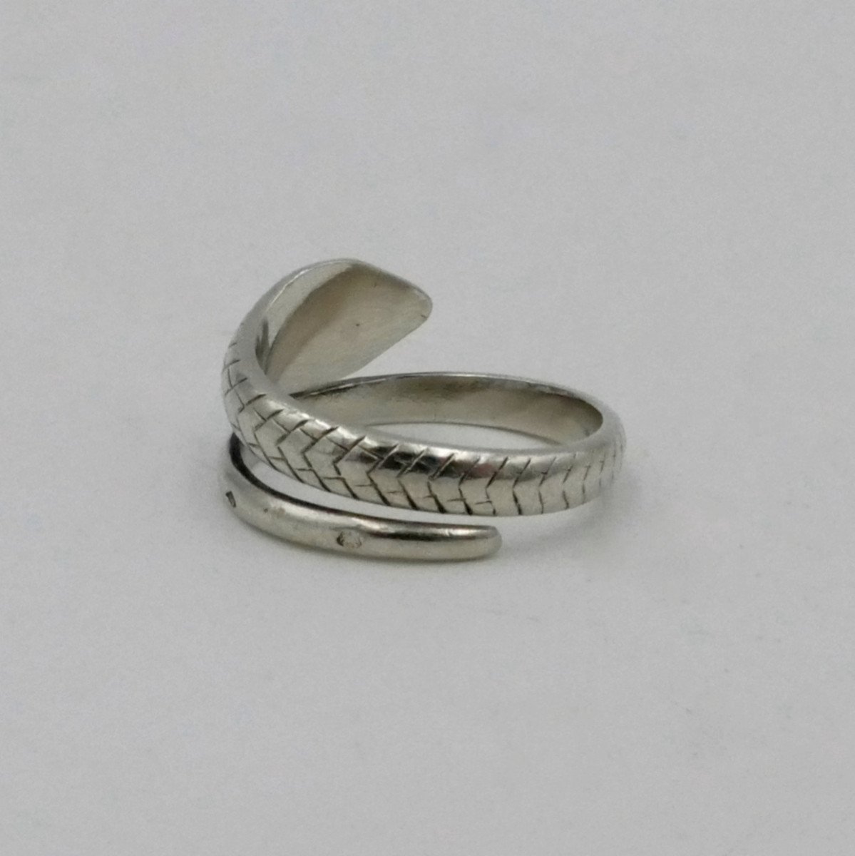 Sterling Silver Ring, Snake, Adjustable Finger Size, 20th Century.-photo-2