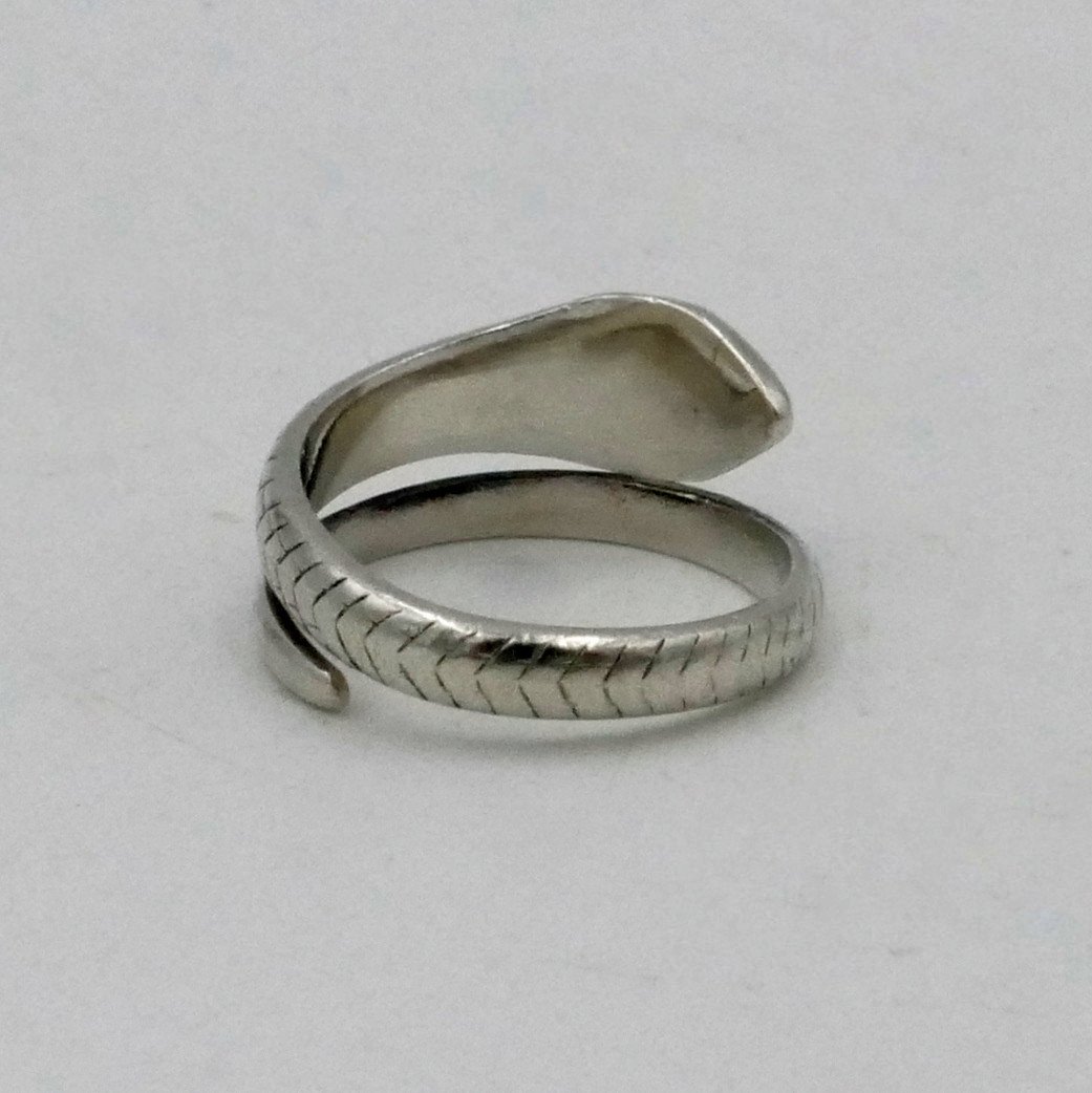 Sterling Silver Ring, Snake, Adjustable Finger Size, 20th Century.-photo-3