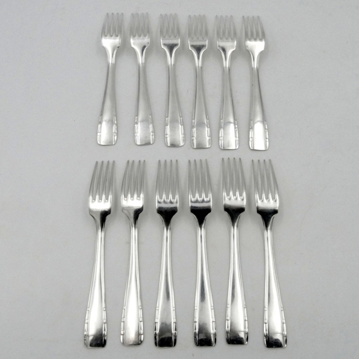 Art Deco Housewife, 37 Pieces, Silver Metal, Argental, 20th Century.-photo-3