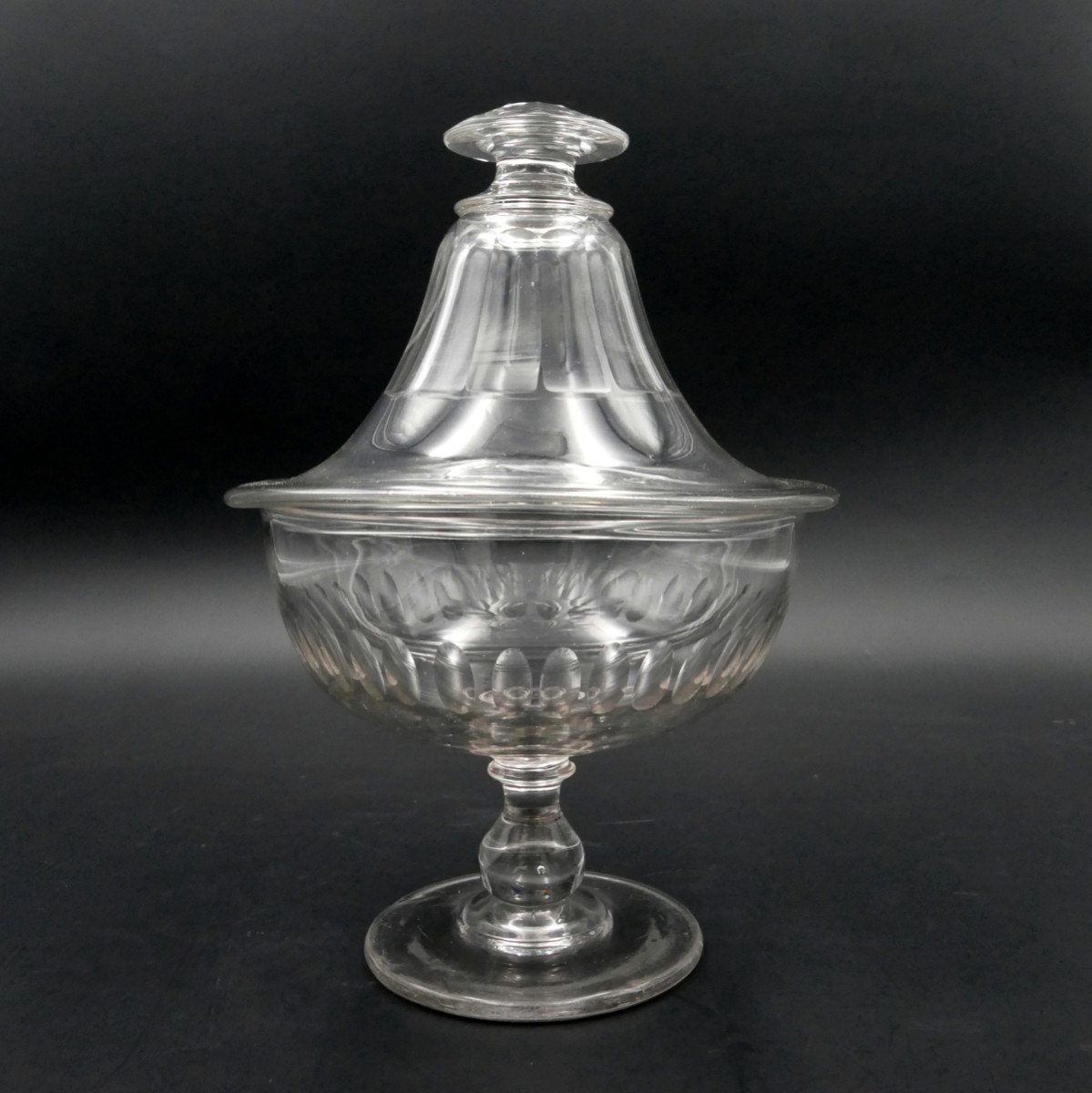 Drageoir En Cristal à Côtes Fin XIXe Siècle, Baccarat.-photo-2
