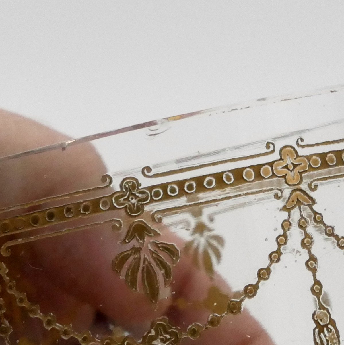 Bonbonnière En Cristal De Style Louis XVI, Décor Or, Début XXe Siècle.-photo-4