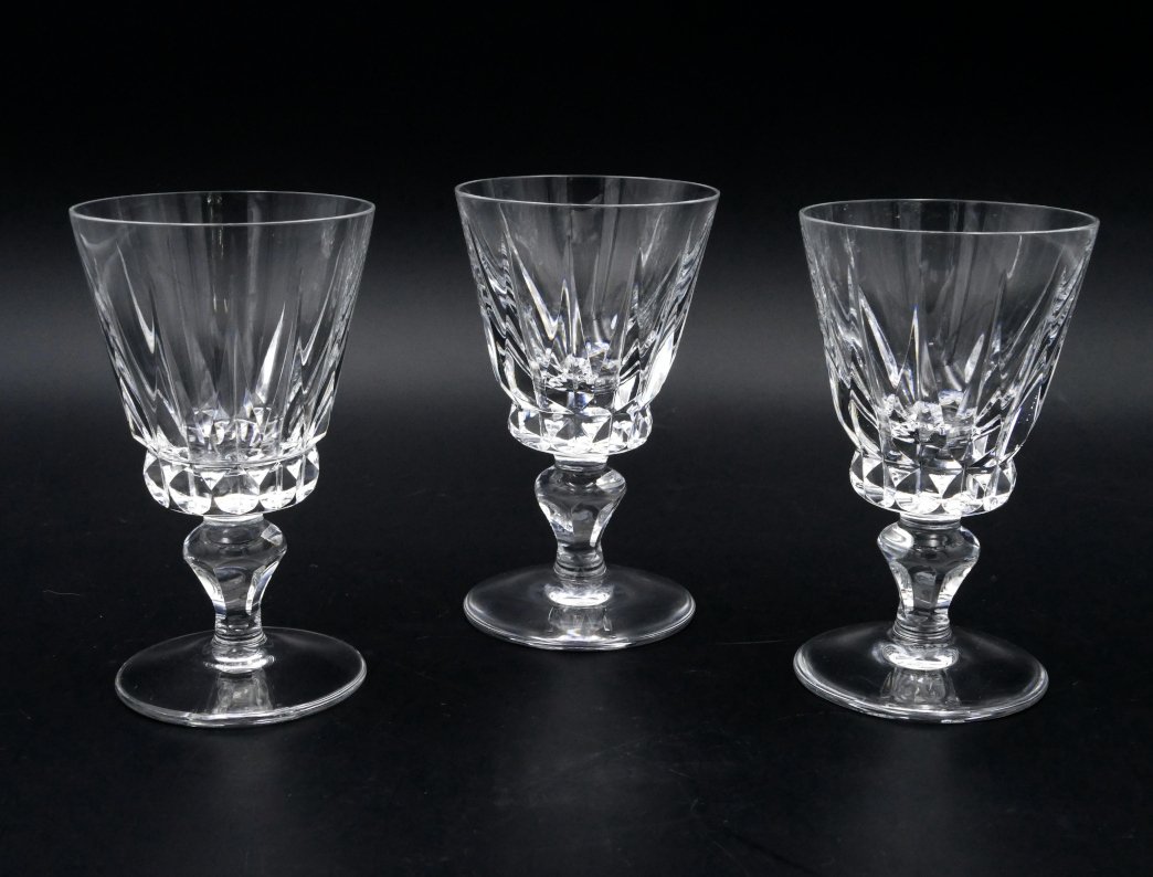 Saint Louis, Modèle Guernesey, 3 Verres à Eau En Cristal, XXe Siècle.-photo-3