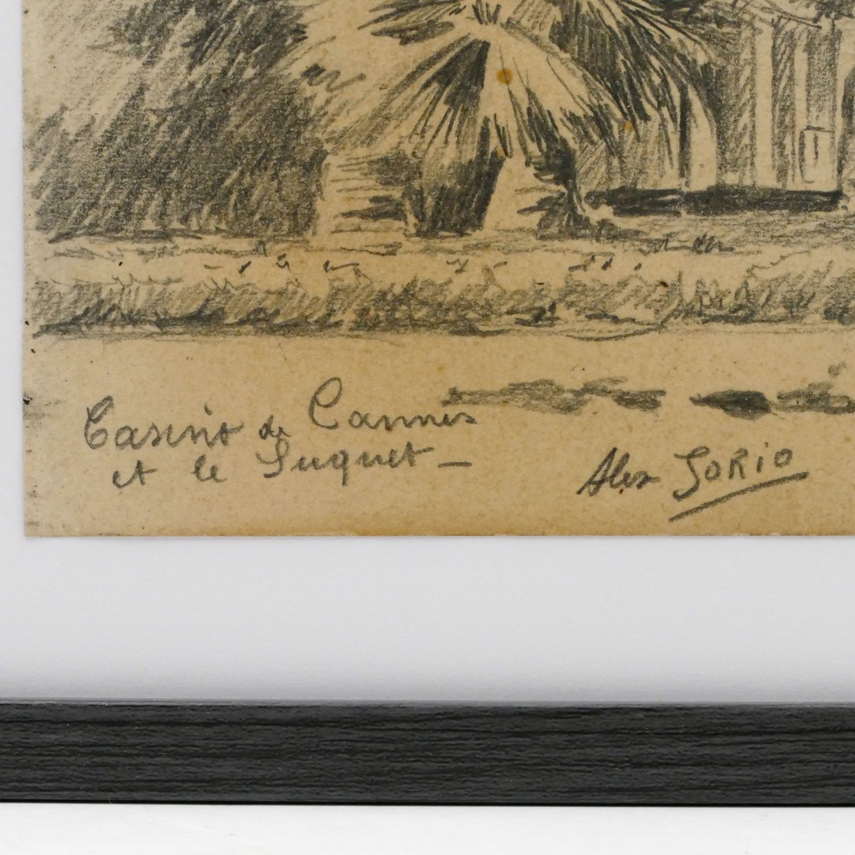 “the Casino Of Cannes And Le Suquet”, Graphite Drawing, Alex Jorio. -photo-3
