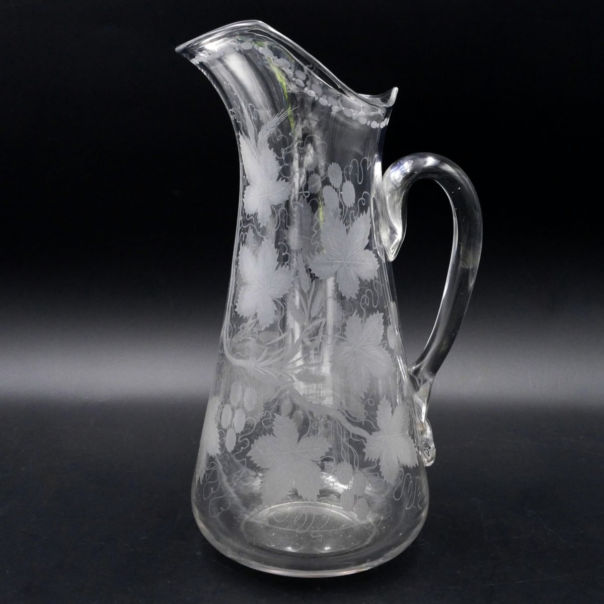 Bohemian, Important Crystal Orangeade Service Engraved With Vine Leaves, Circa 1900.-photo-2