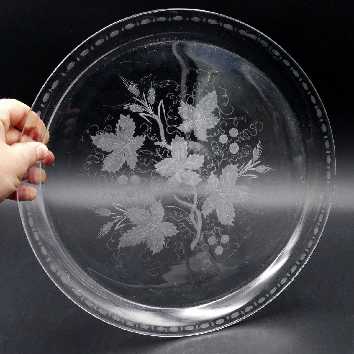 Bohemian, Important Crystal Orangeade Service Engraved With Vine Leaves, Circa 1900.-photo-6