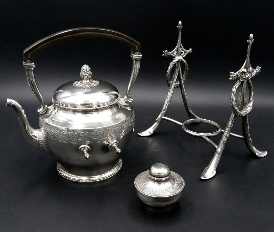 Christofle, Art Deco Period Samovar In Silver-plated Metal, 20th Century.-photo-5