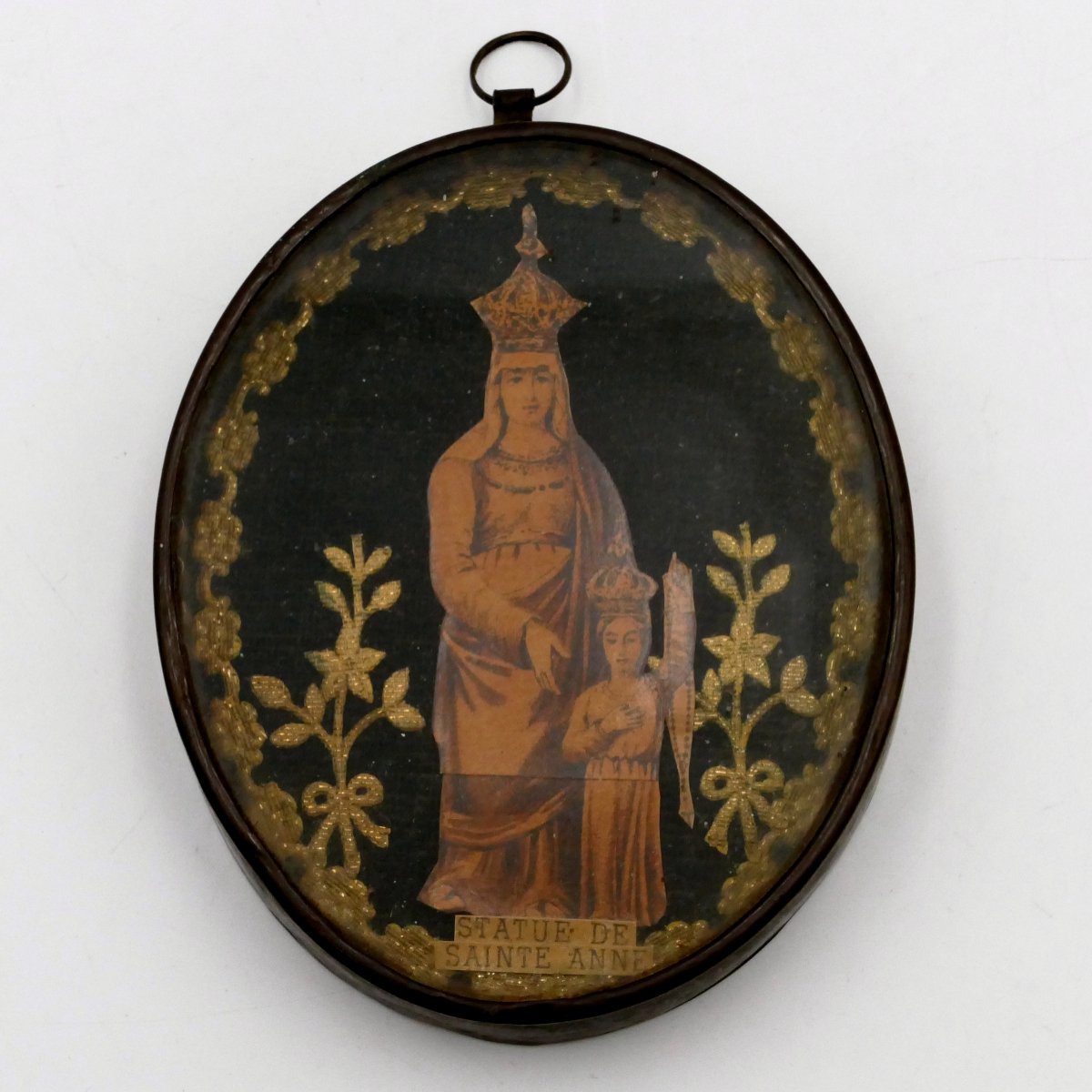 Small Medallion, “saint Anne Of Auray”, Late 19th Century.-photo-3