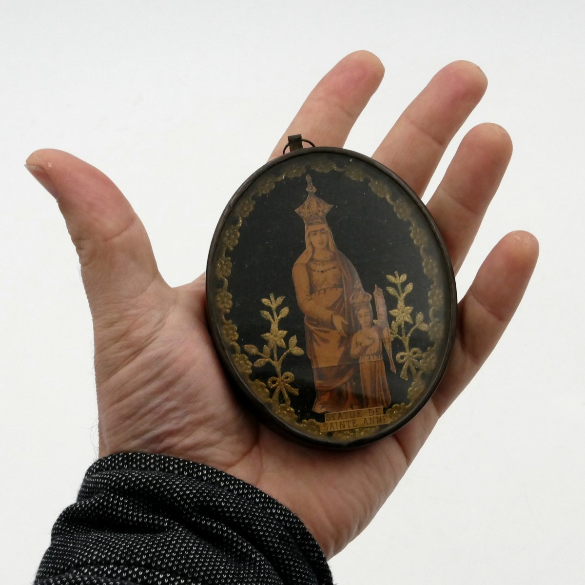 Small Medallion, “saint Anne Of Auray”, Late 19th Century.-photo-2