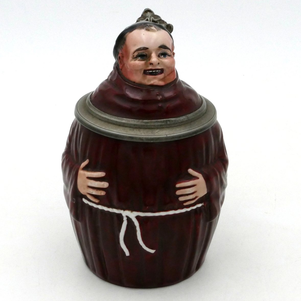 German Beer Mug In The Shape Of A Pot-bellied Monk, Early 20th Century.-photo-2