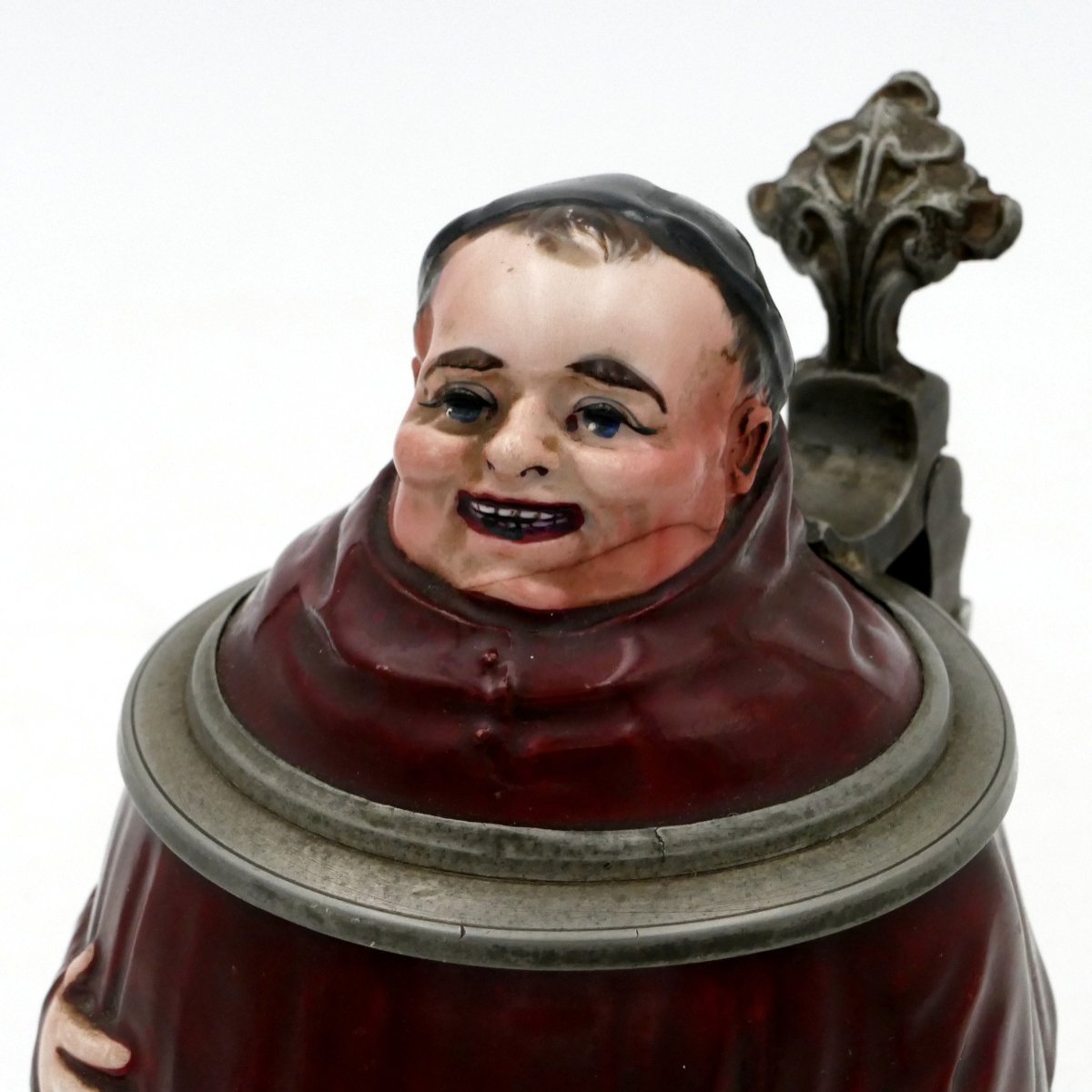 German Beer Mug In The Shape Of A Pot-bellied Monk, Early 20th Century.-photo-2
