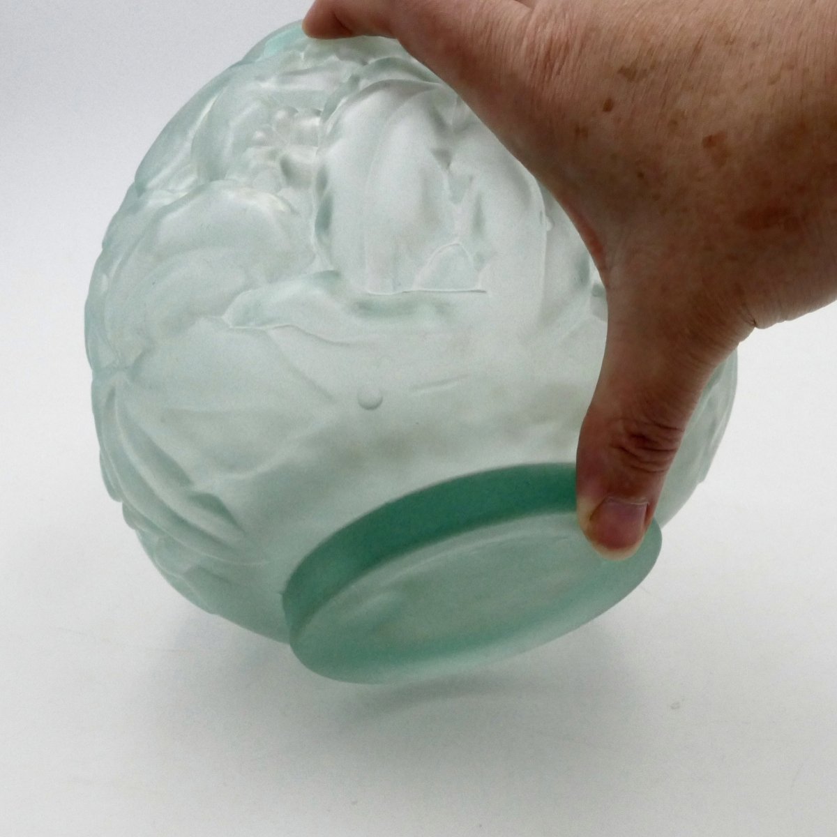 Carrillo, vase boule, modèle fleurs d'Orient, Art Déco. -photo-5
