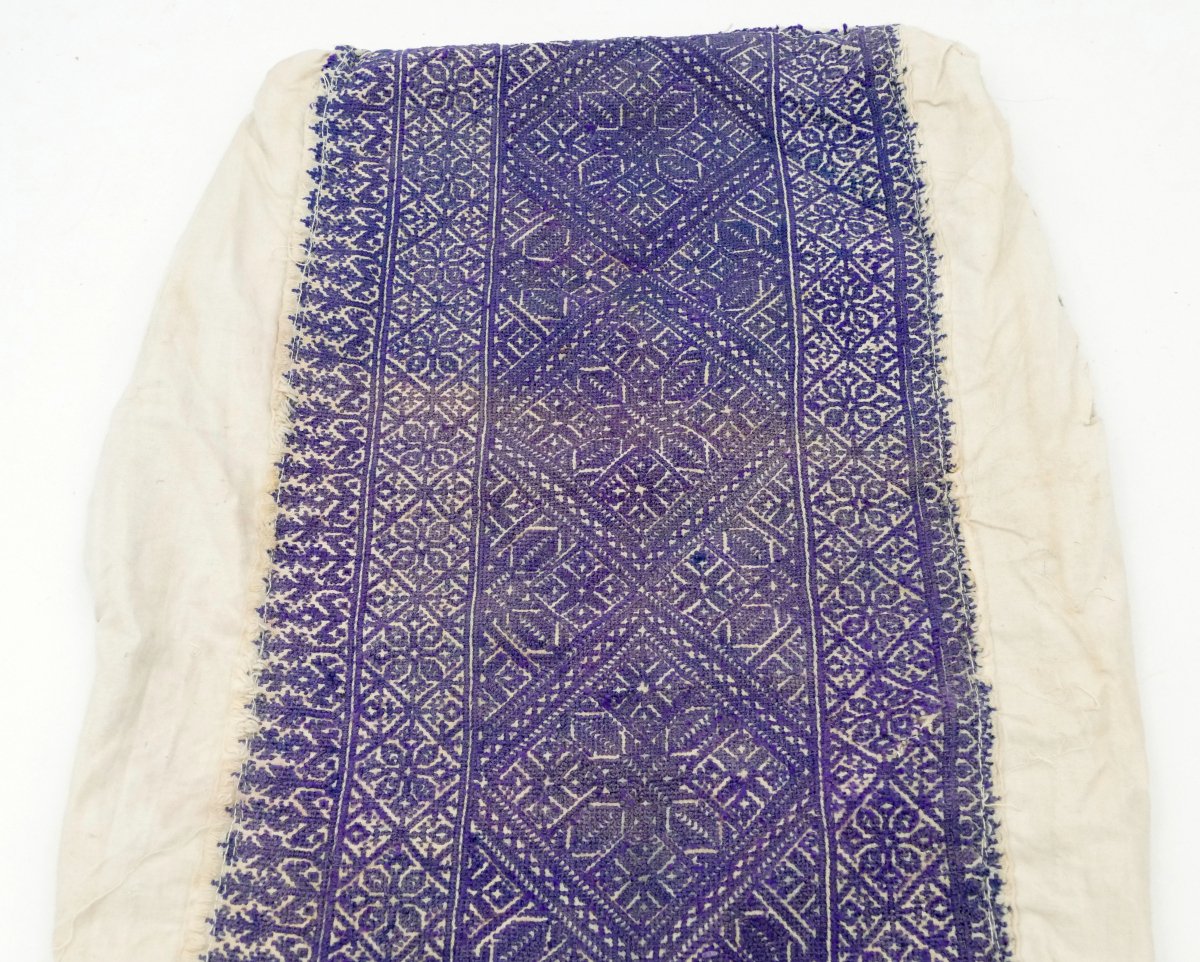 [rare] Fez Stitch Embroidery, Cushion Cover, Morocco 1900 – 1920.-photo-4