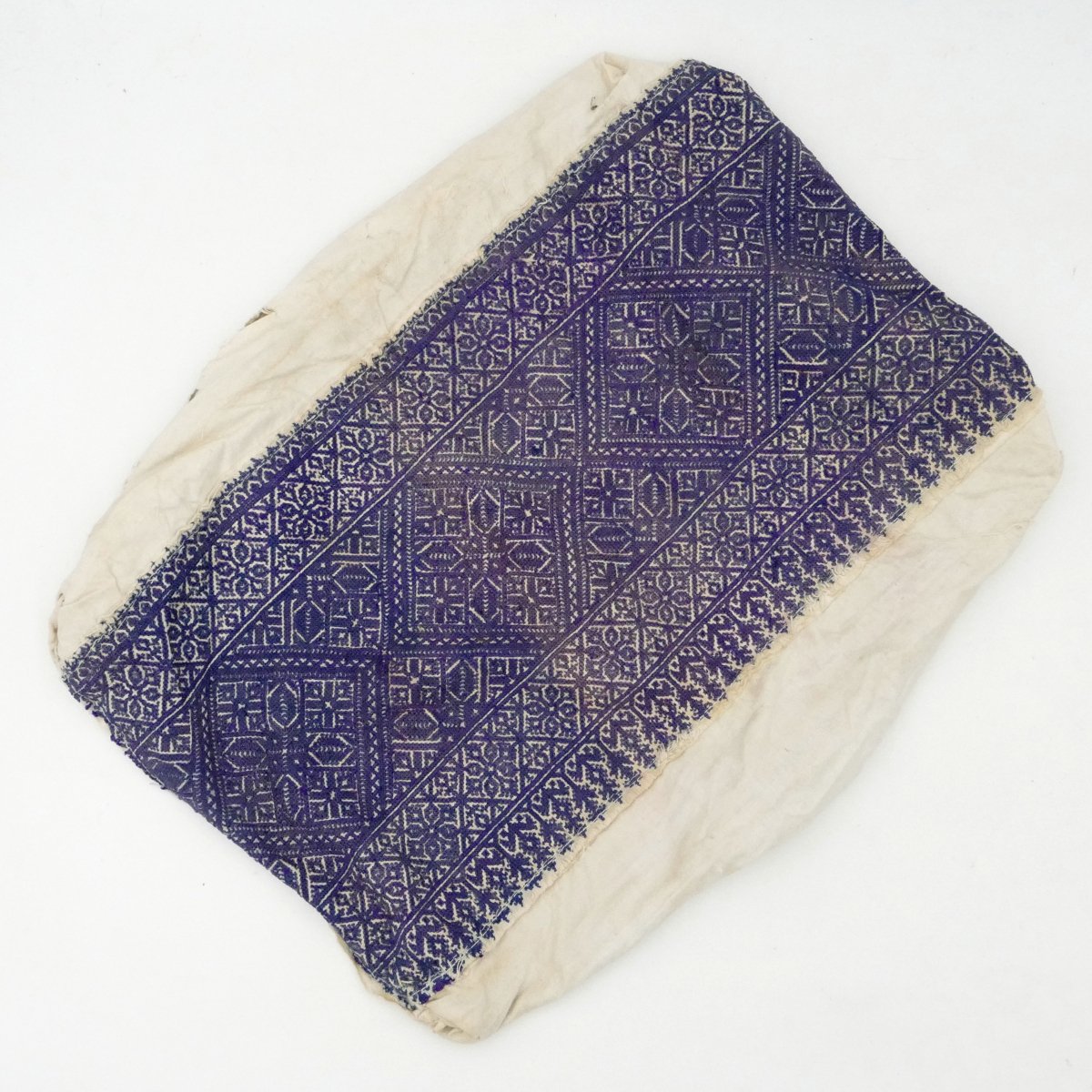 [rare] Fez Stitch Embroidery, Cushion Cover, Morocco 1900 – 1920.-photo-4