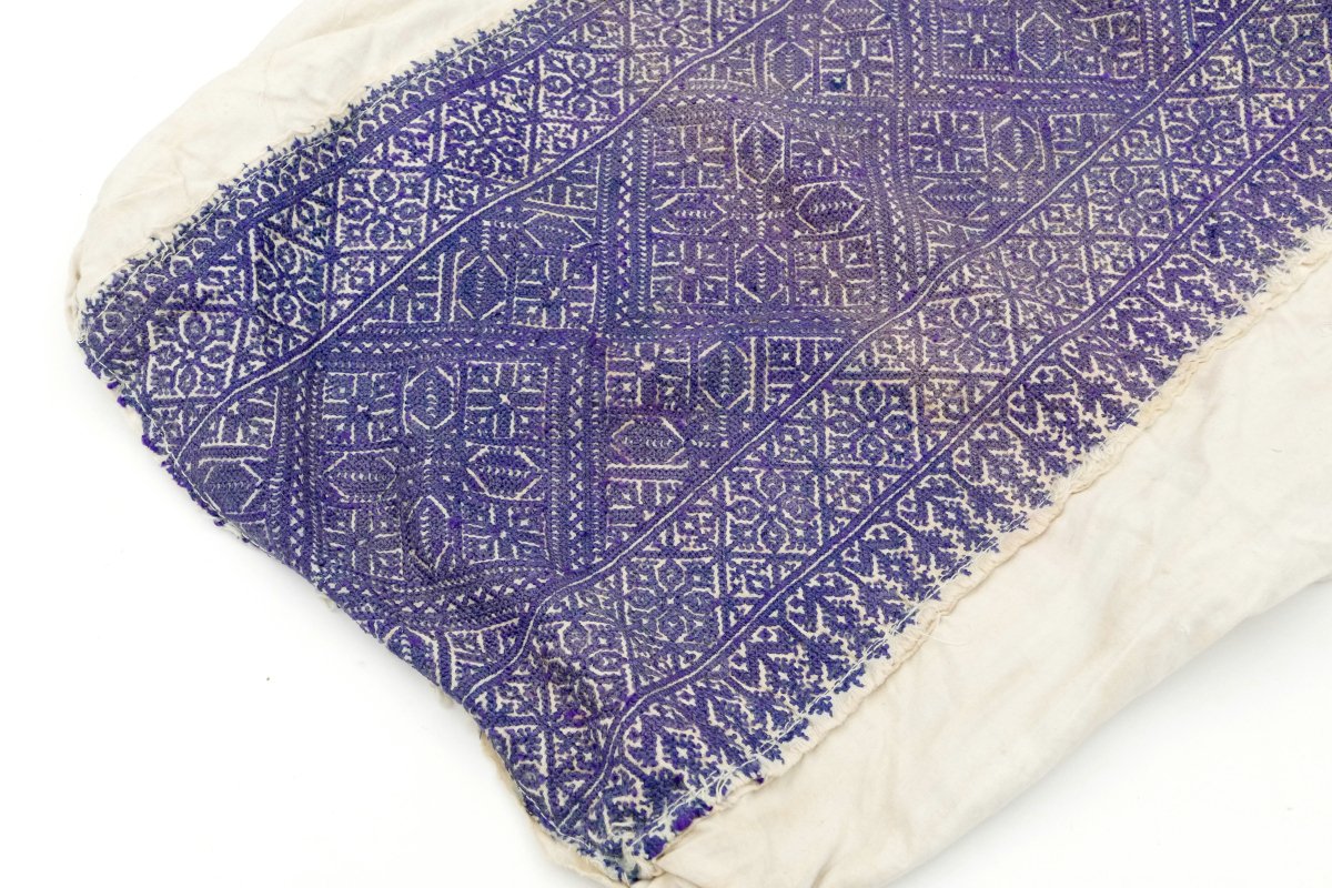 [rare] Fez Stitch Embroidery, Cushion Cover, Morocco 1900 – 1920.-photo-6