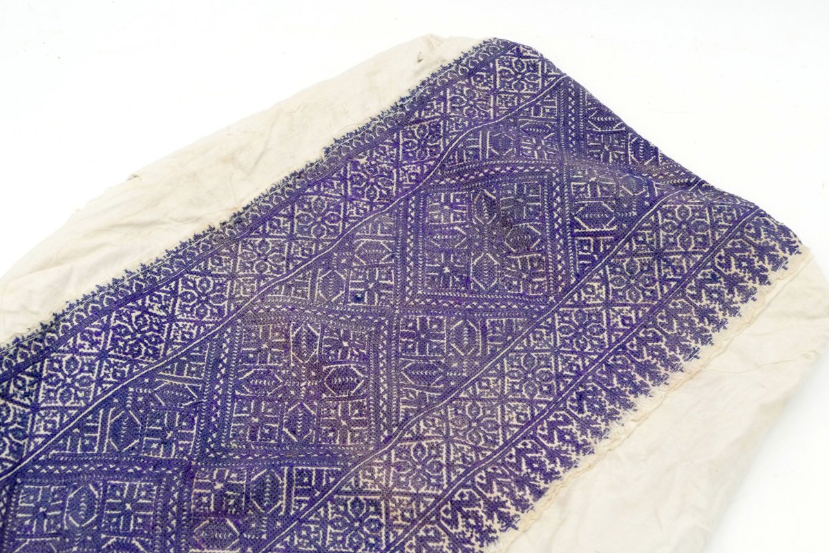[rare] Fez Stitch Embroidery, Cushion Cover, Morocco 1900 – 1920.-photo-7