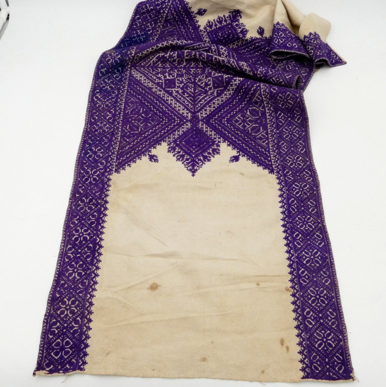 [rare] Fez Stitch Embroidery, Piece Of Fabric, Morocco 1900 - 1920.-photo-3