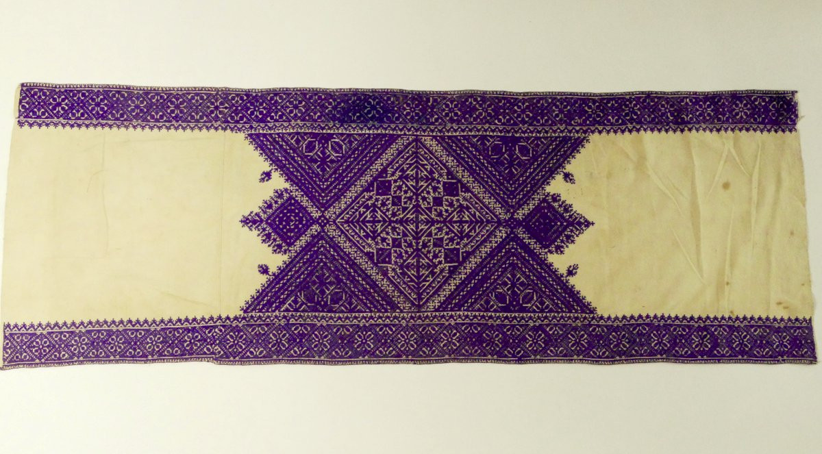 [rare] Fez Stitch Embroidery, Piece Of Fabric, Morocco 1900 - 1920.-photo-1