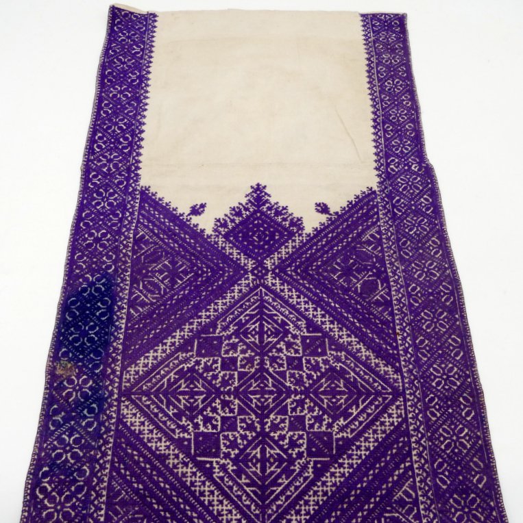 [rare] Fez Stitch Embroidery, Piece Of Fabric, Morocco 1900 - 1920.-photo-3