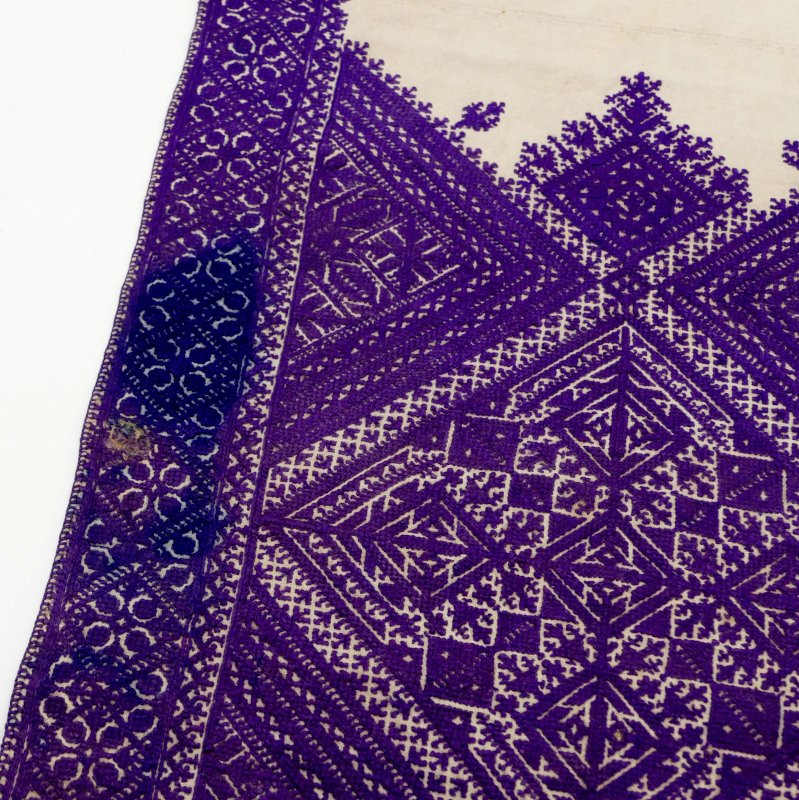 [rare] Fez Stitch Embroidery, Piece Of Fabric, Morocco 1900 - 1920.-photo-4