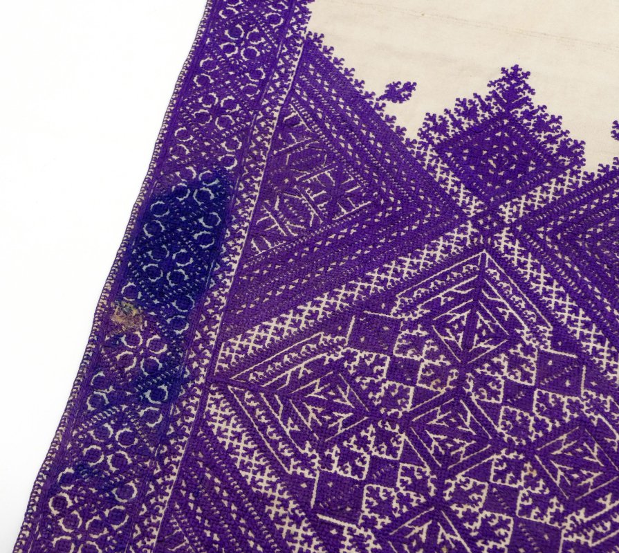 [rare] Fez Stitch Embroidery, Piece Of Fabric, Morocco 1900 - 1920.-photo-6